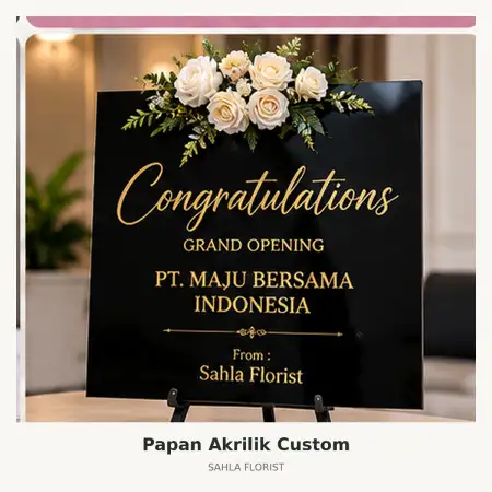 Papan Bunga Akrilik Asia Afrika Bandung